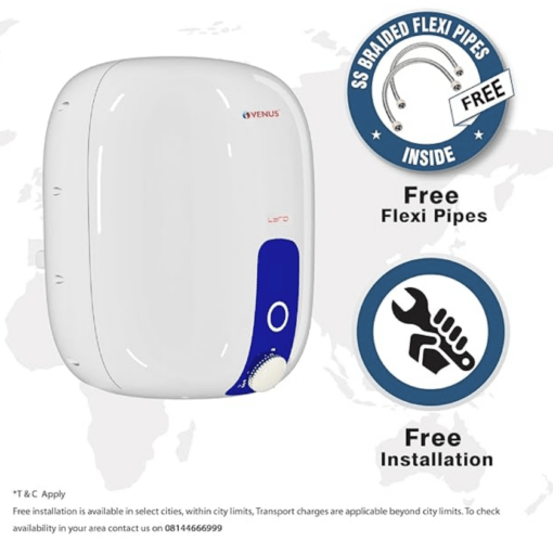 Venus Lyra 10R 10-Litre Storage Water Heater (White/Blue, BEE Star Rating - 4 Stars) - Image 2